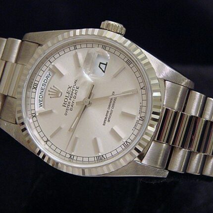 Mens Rolex 18K Gold Day-Date President Silver  18239 (SKU U700265MT)