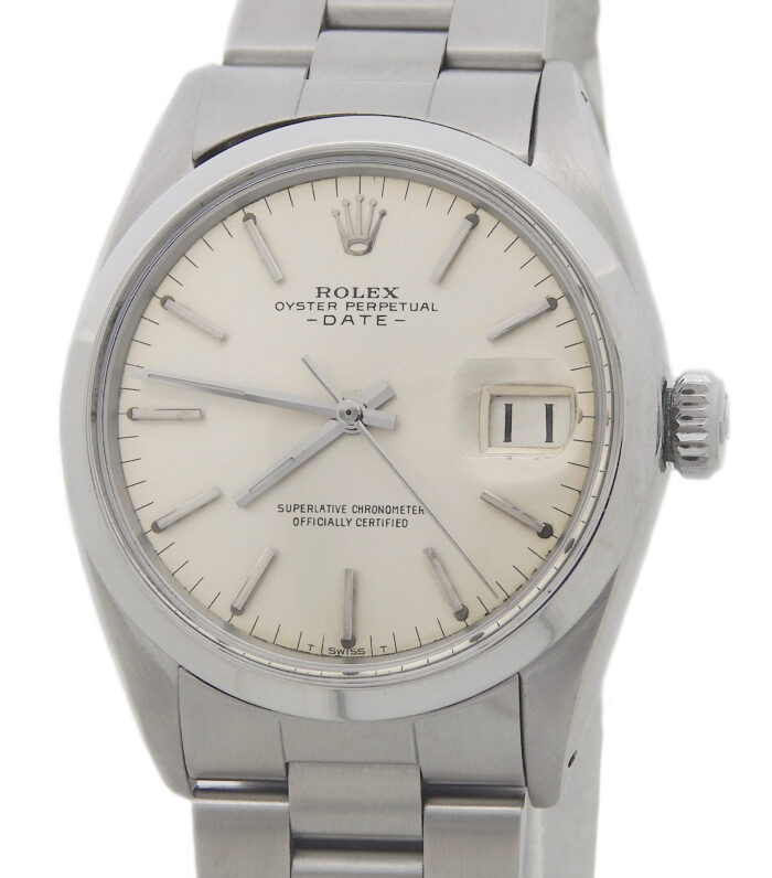Vintage Mens Rolex Stainless Steel Date Model 1500 Watch with Silver Dial (SKU 1227947AMT)