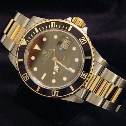 Mens Rolex Two-Tone 18K/SS Submariner Black  16803 (SKU R495646ANNCMT)