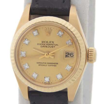 Ladies Rolex 18K Yellow Gold Datejust Champagne Diamond Dial 6917 (SKU 7318201AMT)