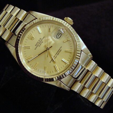 Mens Rolex 14K Yellow Gold Date Champagne  15037 (SKU 9534320BMT)