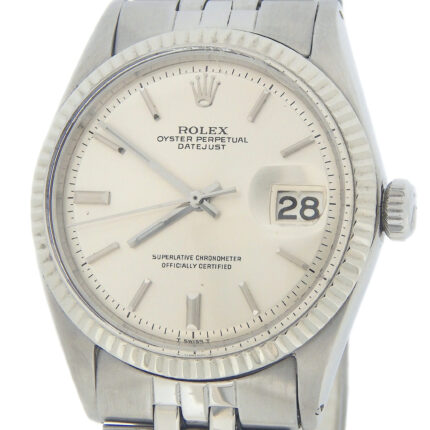 Mens Rolex Stainless Steel Datejust Watch Silver Dial 1601 (SKU 897857AMT)