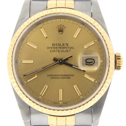 Mens Rolex Two-Tone 18K/SS Datejust Champagne  16233 (SKU L558159MT)