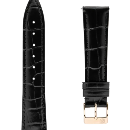<span class="product_name_collection">Straps </span>Nero Pelle Di Vitello Con Motivo Coccodrillo 18×16