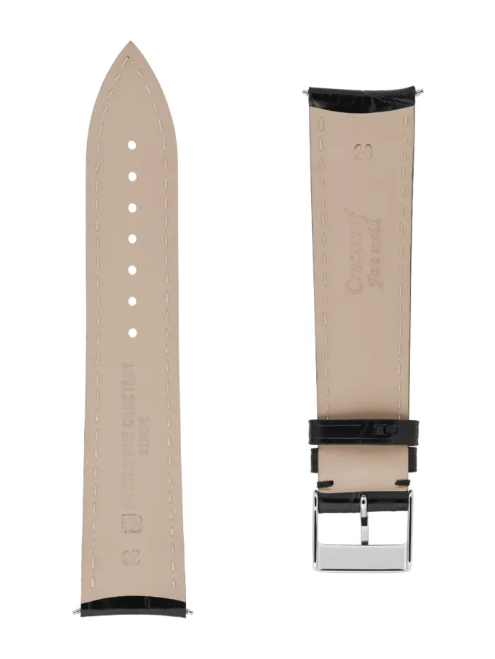 <span class="product_name_collection">Straps </span>Nero Pelle Di Vitello Con Motivo Coccodrillo 20×18 - Image 2