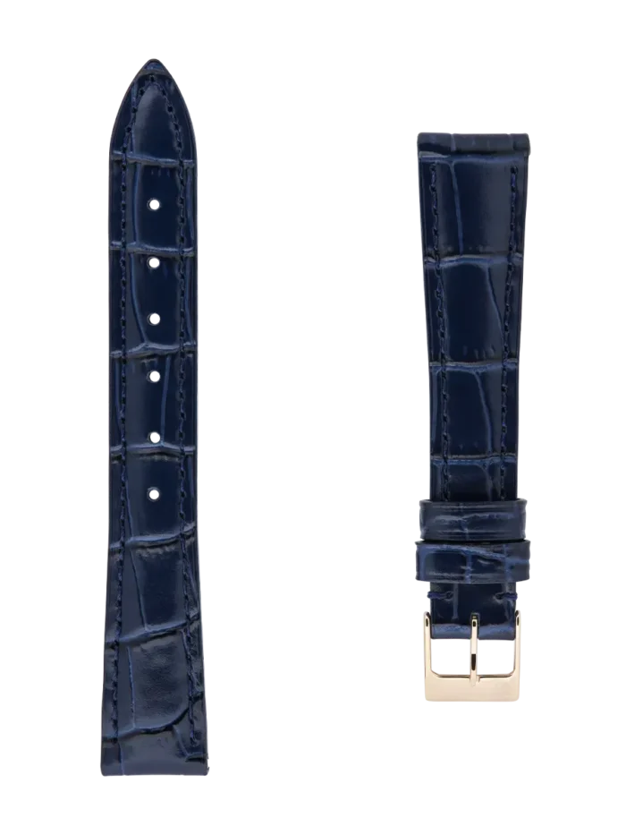 <span class="product_name_collection">Straps </span>Blu Pelle Di Vitello Con Motivo Coccodrillo 15×12