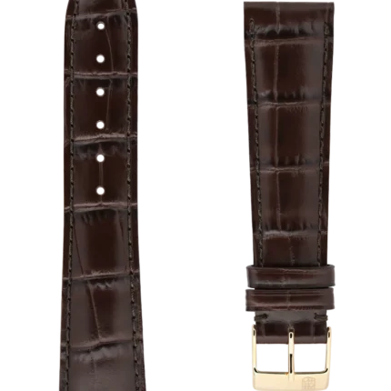 <span class="product_name_collection">Straps </span>Marrone Pelle Di Vitello Con Motivo Coccodrillo 22×18