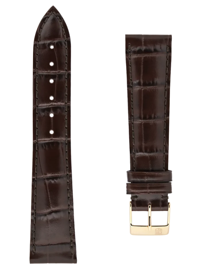 <span class="product_name_collection">Straps </span>Marrone Pelle Di Vitello Con Motivo Coccodrillo 22×18
