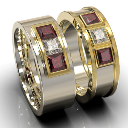 His And His Ruby Wedding Band