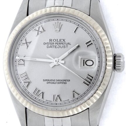Mens Rolex Stainless Steel Datejust Silver Roman 16014 (SKU 6156790NMT)