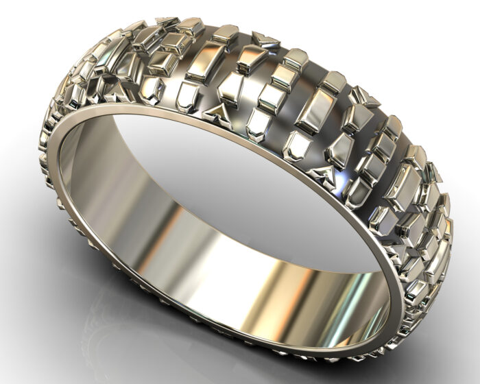 Motorcycle Tread Wedding Band